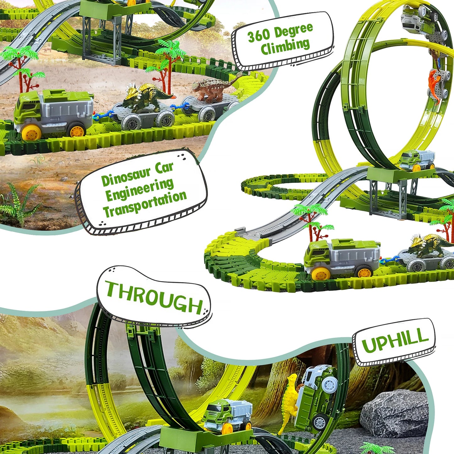 Children Electric Track Toy Car Dinosaur Car Kids Educational Toys Track Car Train Toys for Children