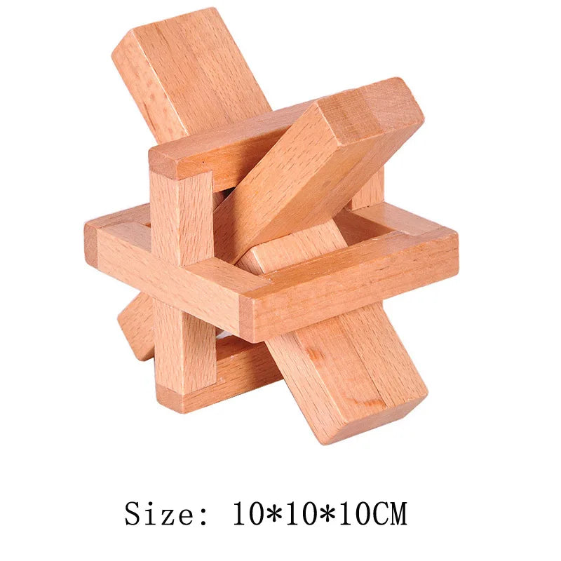 Wooden Brain Teaser Lu Ban Puzzle 3D Unlock Intelligence Games For Adults And Children