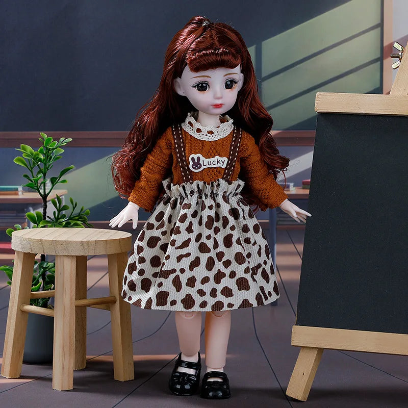 30cm BJD Dolls Princess Full Set 1/6 Anime BJD With Clothes 23 Joint Movable Body Dress