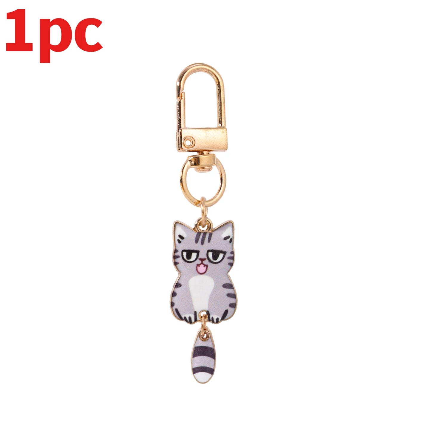 Cute Cat Cartoon Keyring Kawaii Animal Metal Key Chains Creative Keychains Fashion Bag Key