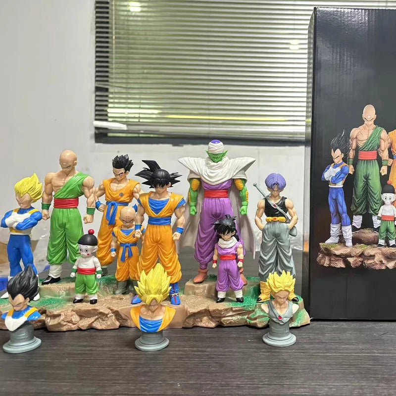 28cm Anime Dragon Ball Kids Krillin Son Gohan Trunks PVC Action Figures Model Collection