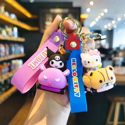 Anime Cartoon Sanrio Kuromi Mymelody Pendant Keychain Holder Key Chain Car Keyring