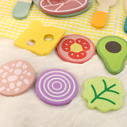 Wooden children's simulation kitchen toys, early education educational toys, Cookware Pot Pan