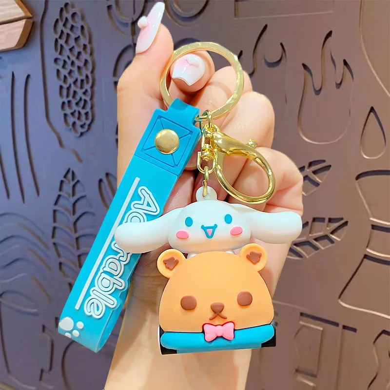 Anime Cartoon Sanrio Kuromi Mymelody Pendant Keychain Holder Key Chain Car Keyring