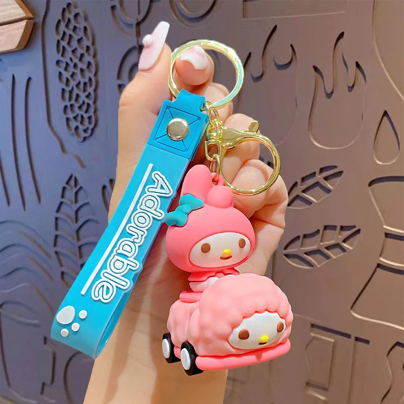 Anime Cartoon Sanrio Kuromi Mymelody Pendant Keychain Holder Key Chain Car Keyring