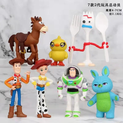 17Pcs/7PcS/set Toy Story 4 Action Figure toys Woody Jessie Buzz Lightyear Forky Pig Bear Figura Model