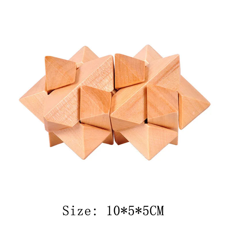 Wooden Brain Teaser Lu Ban Puzzle 3D Unlock Intelligence Games For Adults And Children
