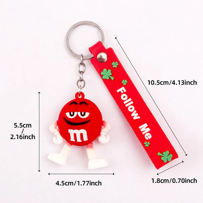 Fashion Fun Key Chains Cute M Bean Cartoon Keychain Children Surprise Birthday Gift Accessories Keyring