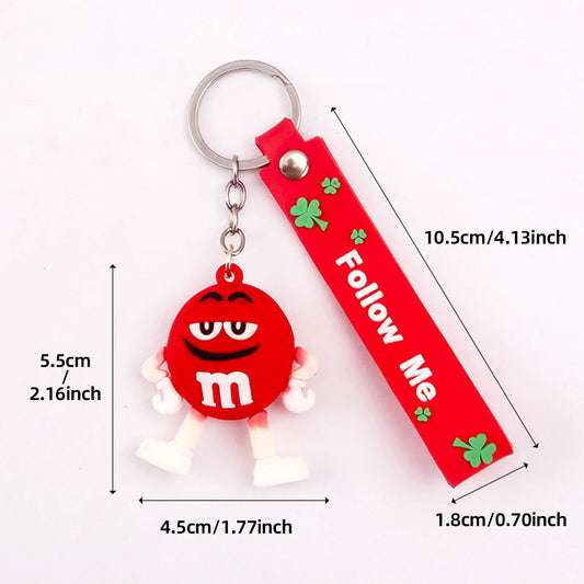 Fashion Fun Key Chains Cute M Bean Cartoon Keychain Children Surprise Birthday Gift Accessories Keyring