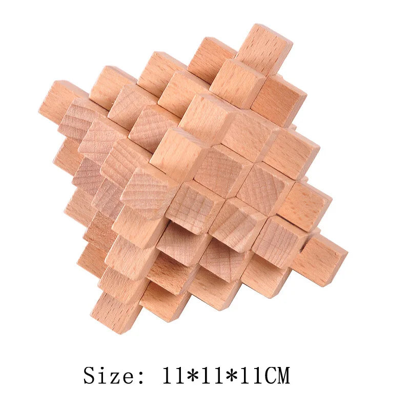 Wooden Brain Teaser Lu Ban Puzzle 3D Unlock Intelligence Games For Adults And Children