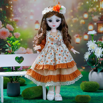 30cm BJD Dolls Princess Full Set 1/6 Anime BJD With Clothes 23 Joint Movable Body Dress