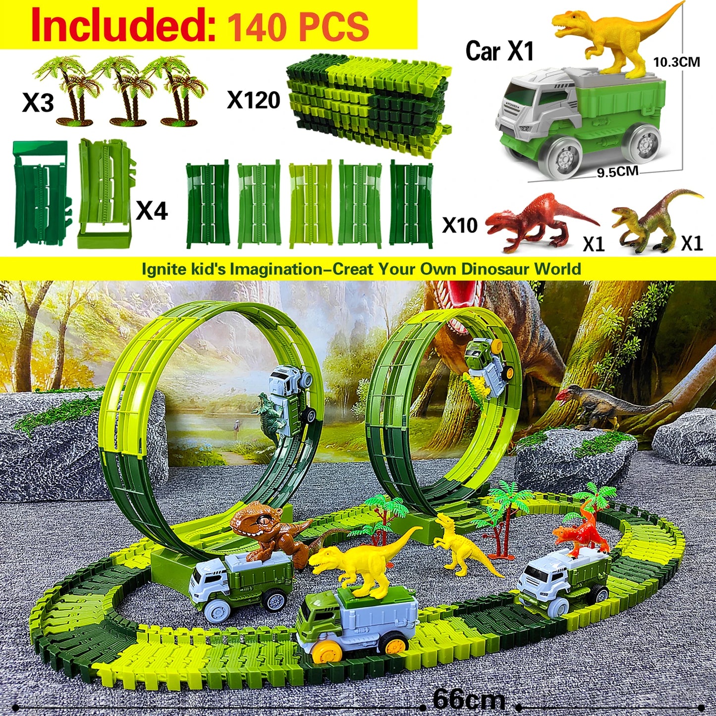Children Electric Track Toy Car Dinosaur Car Kids Educational Toys Track Car Train Toys for Children