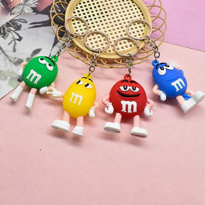 Fashion Fun Key Chains Cute M Bean Cartoon Keychain Children Surprise Birthday Gift Accessories Keyring