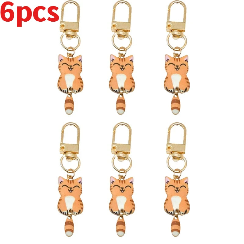Cute Cat Cartoon Keyring Kawaii Animal Metal Key Chains Creative Keychains Fashion Bag Key