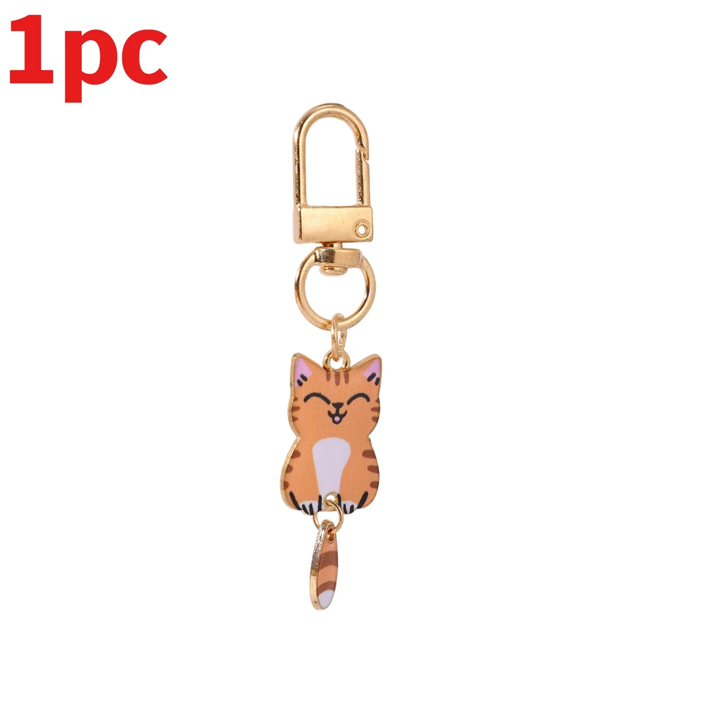 Cute Cat Cartoon Keyring Kawaii Animal Metal Key Chains Creative Keychains Fashion Bag Key
