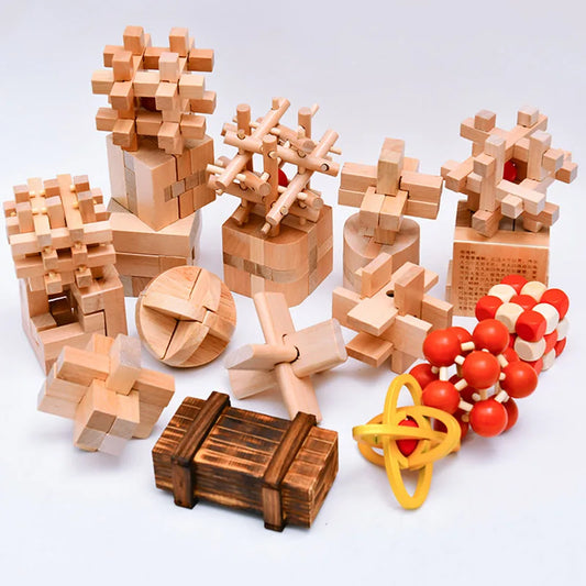 Wooden Brain Teaser Lu Ban Puzzle 3D Unlock Intelligence Games For Adults And Children