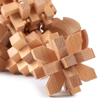 Wooden Brain Teaser Lu Ban Puzzle 3D Unlock Intelligence Games For Adults And Children
