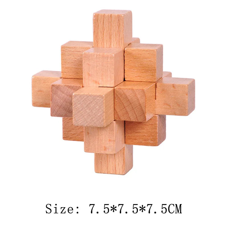 Wooden Brain Teaser Lu Ban Puzzle 3D Unlock Intelligence Games For Adults And Children