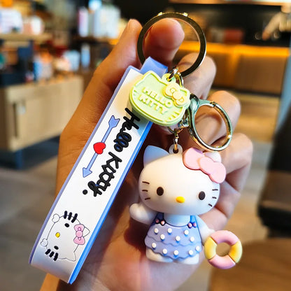 Anime Cartoon Sanrio Kuromi Mymelody Pendant Keychain Holder Key Chain Car Keyring