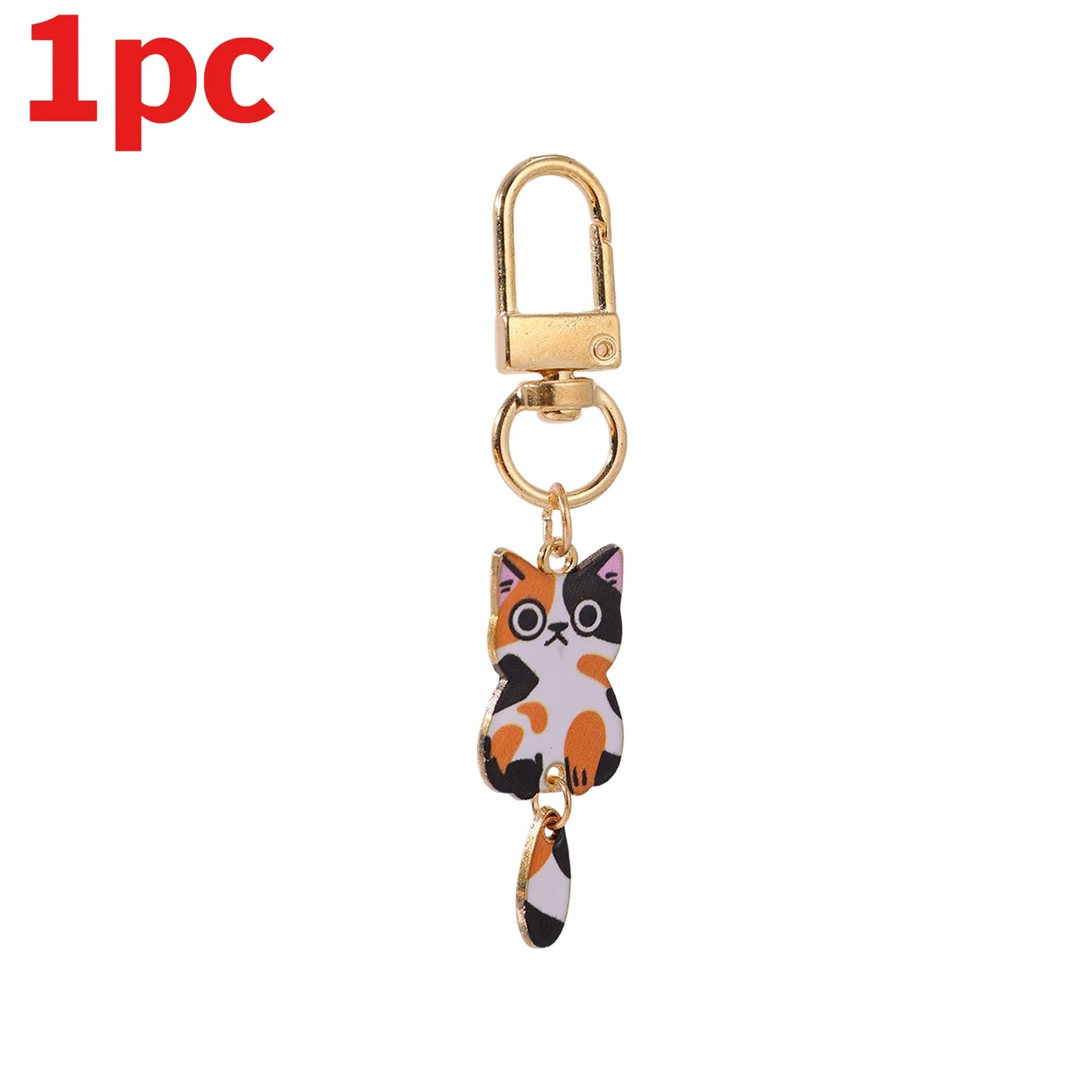 Cute Cat Cartoon Keyring Kawaii Animal Metal Key Chains Creative Keychains Fashion Bag Key
