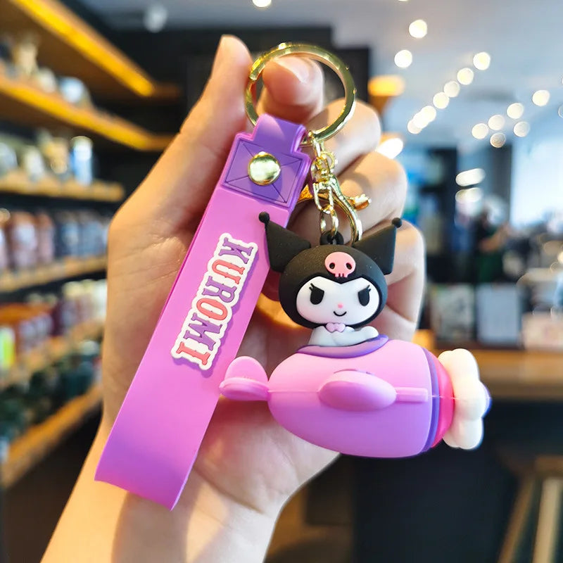 Anime Cartoon Sanrio Kuromi Mymelody Pendant Keychain Holder Key Chain Car Keyring