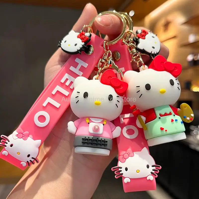 Anime Cartoon Sanrio Kuromi Mymelody Pendant Keychain Holder Key Chain Car Keyring