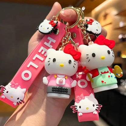 Anime Cartoon Sanrio Kuromi Mymelody Pendant Keychain Holder Key Chain Car Keyring