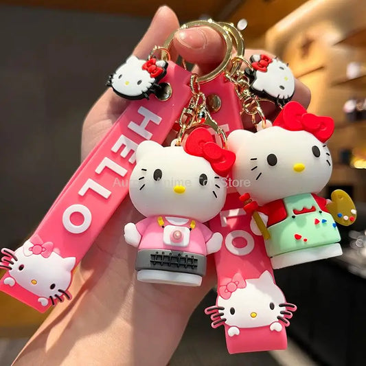 Anime Cartoon Sanrio Kuromi Mymelody Pendant Keychain Holder Key Chain Car Keyring
