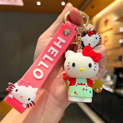 Anime Cartoon Sanrio Kuromi Mymelody Pendant Keychain Holder Key Chain Car Keyring