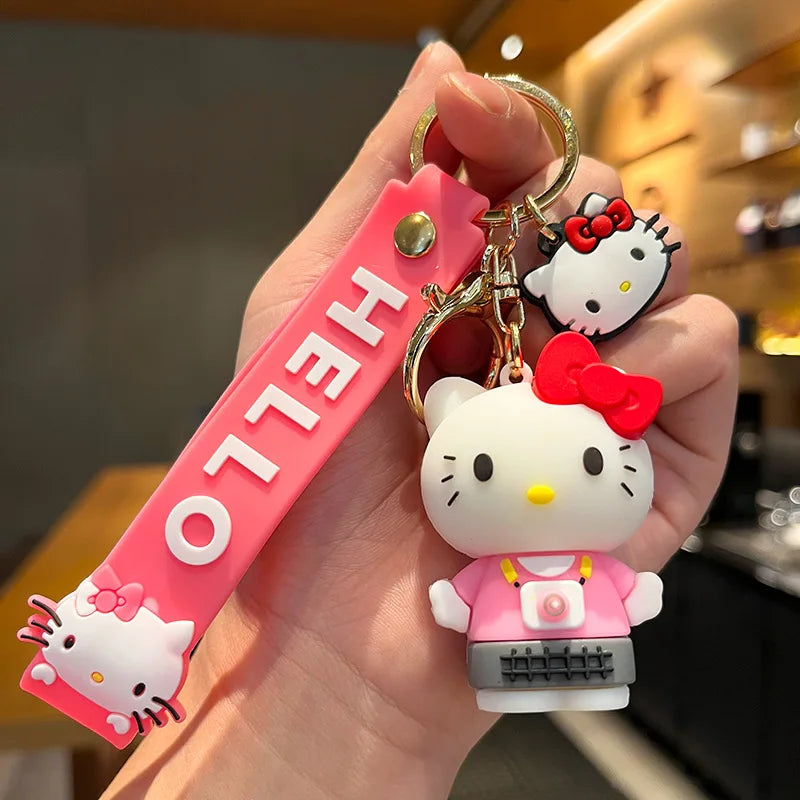 Anime Cartoon Sanrio Kuromi Mymelody Pendant Keychain Holder Key Chain Car Keyring