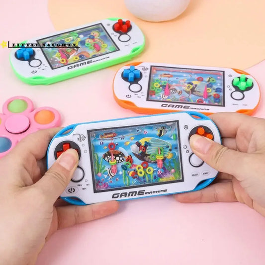 Retro Water Ring Game Machine Child Handheld Game Machine Water Circle Ring Toss Squeeze