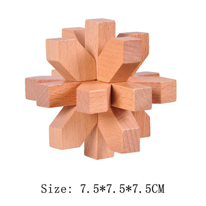 Wooden Brain Teaser Lu Ban Puzzle 3D Unlock Intelligence Games For Adults And Children