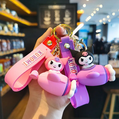 Anime Cartoon Sanrio Kuromi Mymelody Pendant Keychain Holder Key Chain Car Keyring