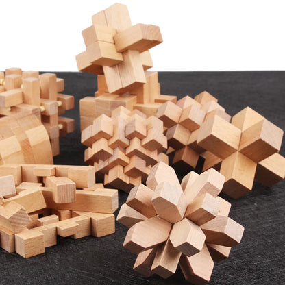 Wooden Brain Teaser Lu Ban Puzzle 3D Unlock Intelligence Games For Adults And Children