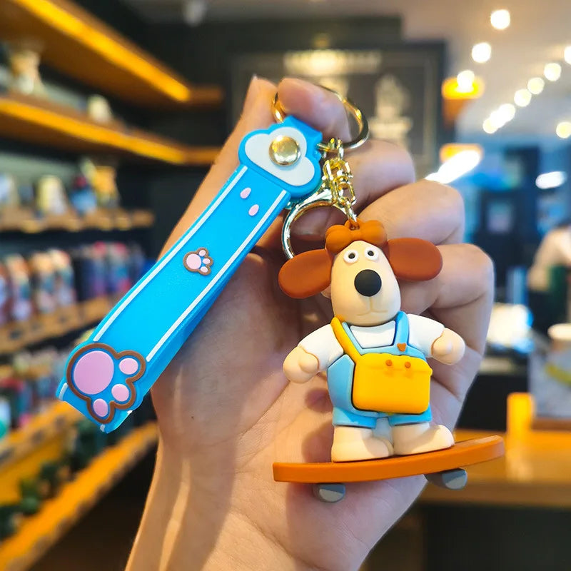 MINISO New Cute Anime Cartoon Dog 3D Keychain Men's and Women's Backpack Car Key Pendant