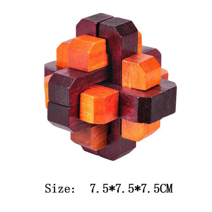 Wooden Brain Teaser Lu Ban Puzzle 3D Unlock Intelligence Games For Adults And Children