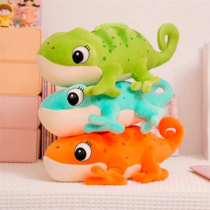1PC 30cm Cartoon Real Like Lizard And Chameleon Plush Toys Creative Simulation Animal Reptile