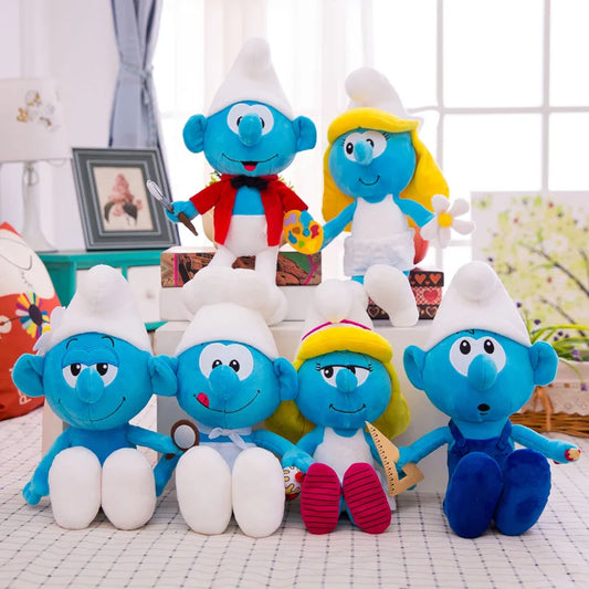 2025 New 40cm Cartoon Character Creative Smurf Cute Plush Toy Kawaii Doll Children’s Soothing