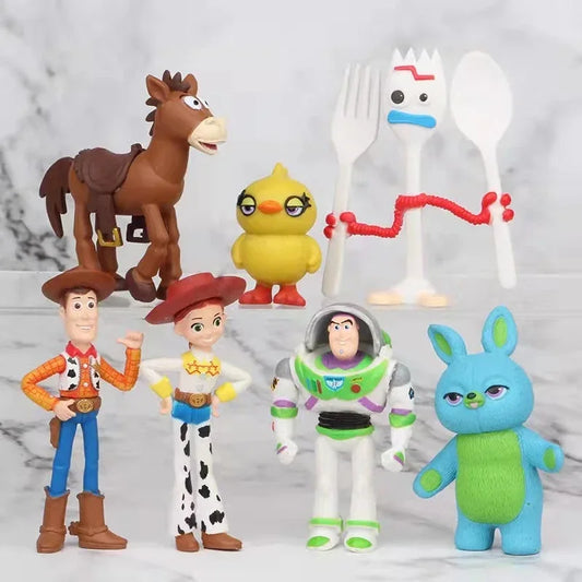 17Pcs/7PcS/set Toy Story 4 Action Figure toys Woody Jessie Buzz Lightyear Forky Pig Bear Figura Model
