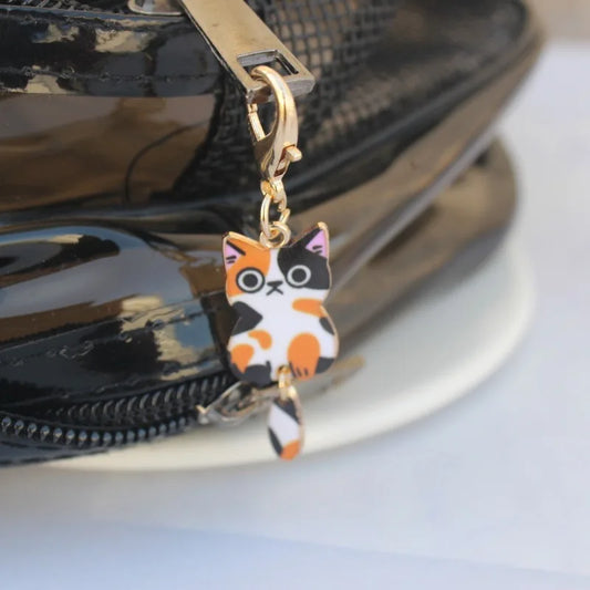 Cute Cat Cartoon Keyring Kawaii Animal Metal Key Chains Creative Keychains Fashion Bag Key