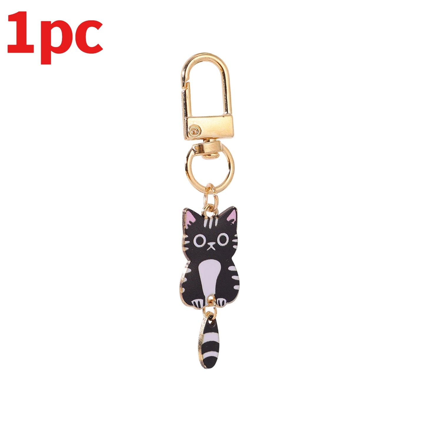 Cute Cat Cartoon Keyring Kawaii Animal Metal Key Chains Creative Keychains Fashion Bag Key