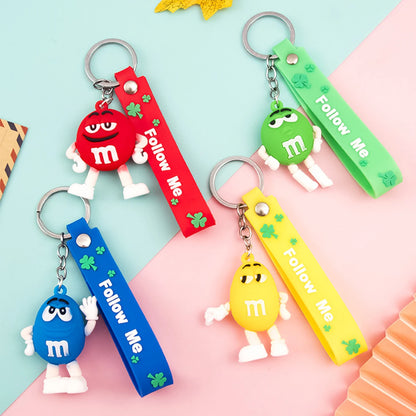 Fashion Fun Key Chains Cute M Bean Cartoon Keychain Children Surprise Birthday Gift Accessories Keyring
