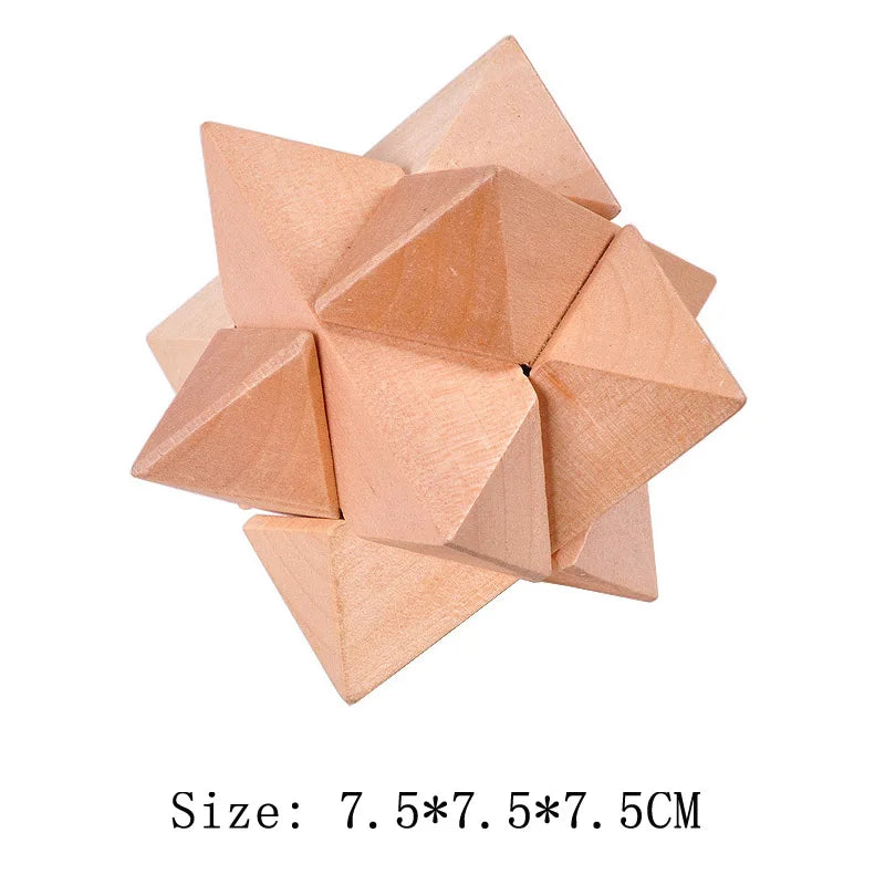 Wooden Brain Teaser Lu Ban Puzzle 3D Unlock Intelligence Games For Adults And Children