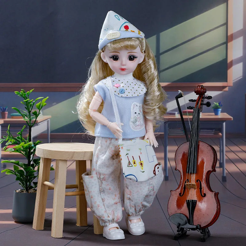 30cm BJD Dolls Princess Full Set 1/6 Anime BJD With Clothes 23 Joint Movable Body Dress