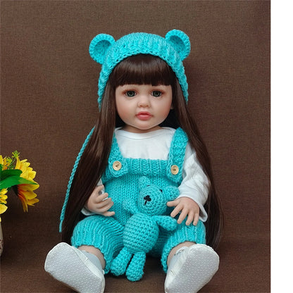 Lifelike Reborn Dolls Realistic Full Silicone Baby Bebe Vinyl 50CM Newborn Girl Doll Princess Toddler Toy