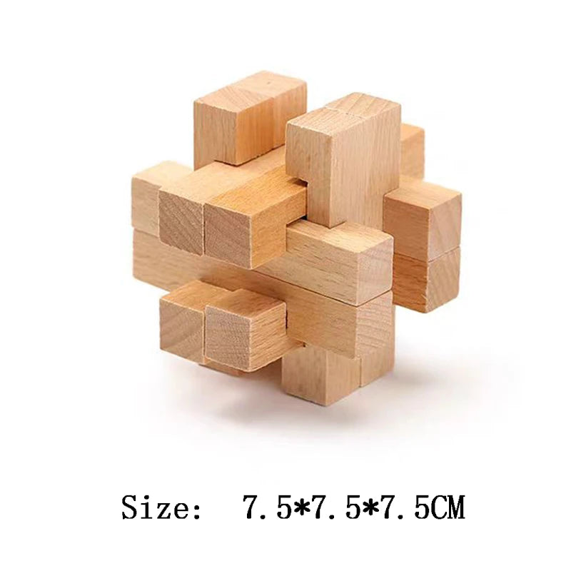 Wooden Brain Teaser Lu Ban Puzzle 3D Unlock Intelligence Games For Adults And Children