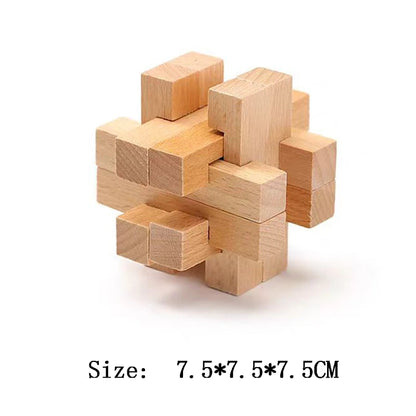 Wooden Brain Teaser Lu Ban Puzzle 3D Unlock Intelligence Games For Adults And Children