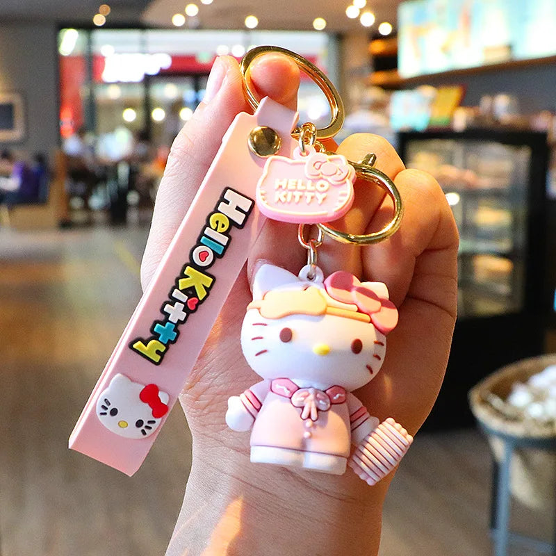 Anime Cartoon Sanrio Kuromi Mymelody Pendant Keychain Holder Key Chain Car Keyring