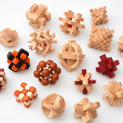 Wooden Brain Teaser Lu Ban Puzzle 3D Unlock Intelligence Games For Adults And Children