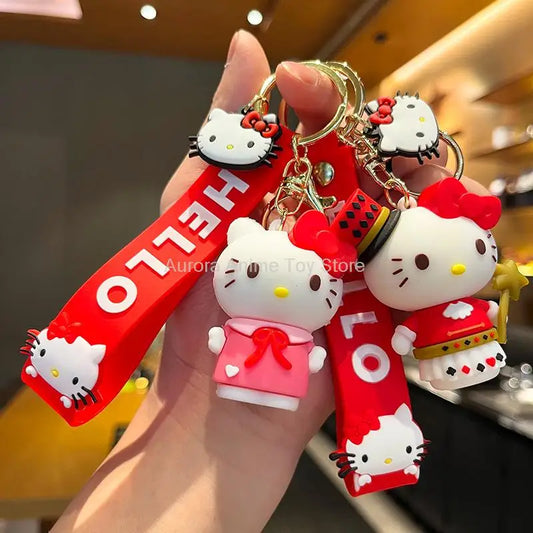 Anime Cartoon Sanrio Kuromi Mymelody Pendant Keychain Holder Key Chain Car Keyring